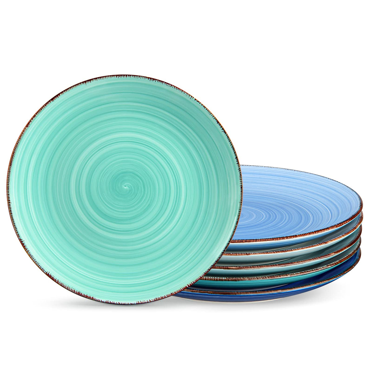 vancasso Bonita 10.5 Inch Ceramic Dinner Plates Set of 6, Warm Colors