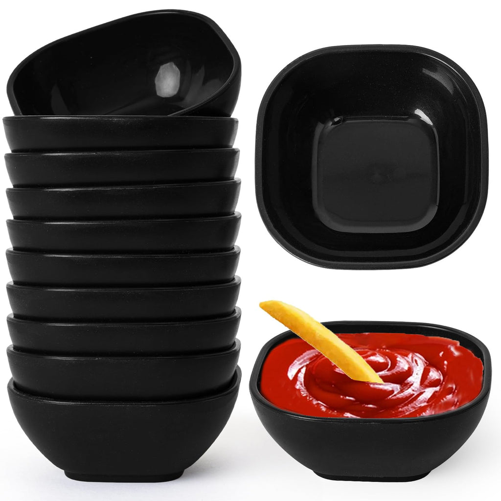 SHECIPIN 6 Pack Small Plastic Bowls 4.5 OZ Unbreakable Wheat Straw Dipping Bowls，plastic ramekins, Assorted Colors Dipping Sauce Cups, dip cups， Dessert, Ketchup