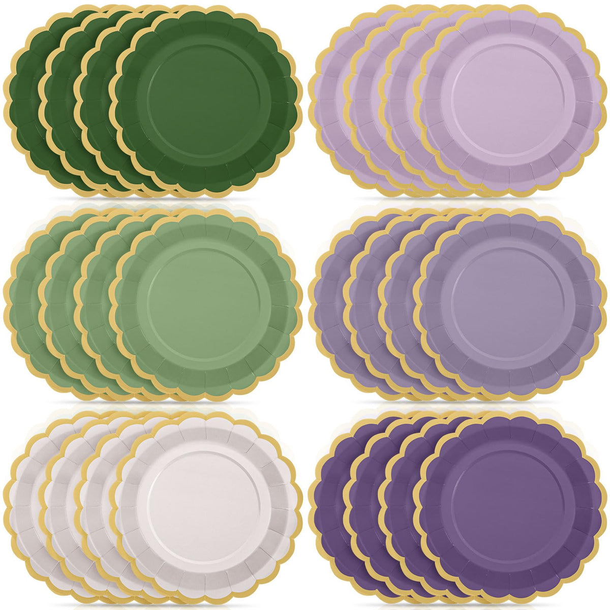 48 Pcs Fall Paper Plates 9 Inch Scalloped Paper Plates