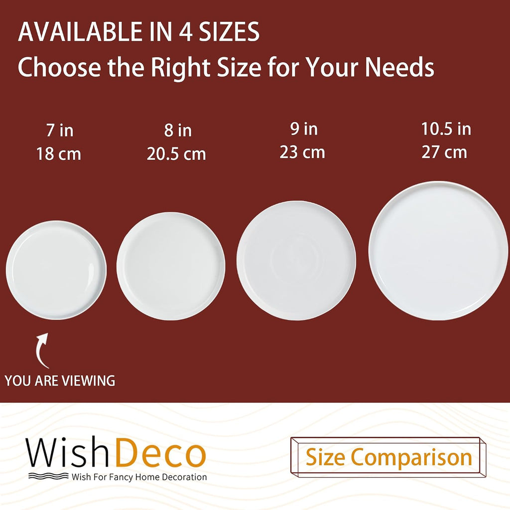 WishDeco Ceramic Appetizer Plates Set of 6, Small Dessert Plates 7 Inch