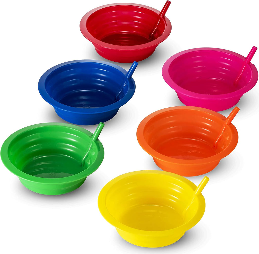 20 Oz Cereal Bowls with Built-In Straws (6-Pack) for Kids & Toddlers