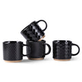 GBhome 12 OZ Stackable Coffee Mugs Set of 4, Ceramic Coffee Cups Set