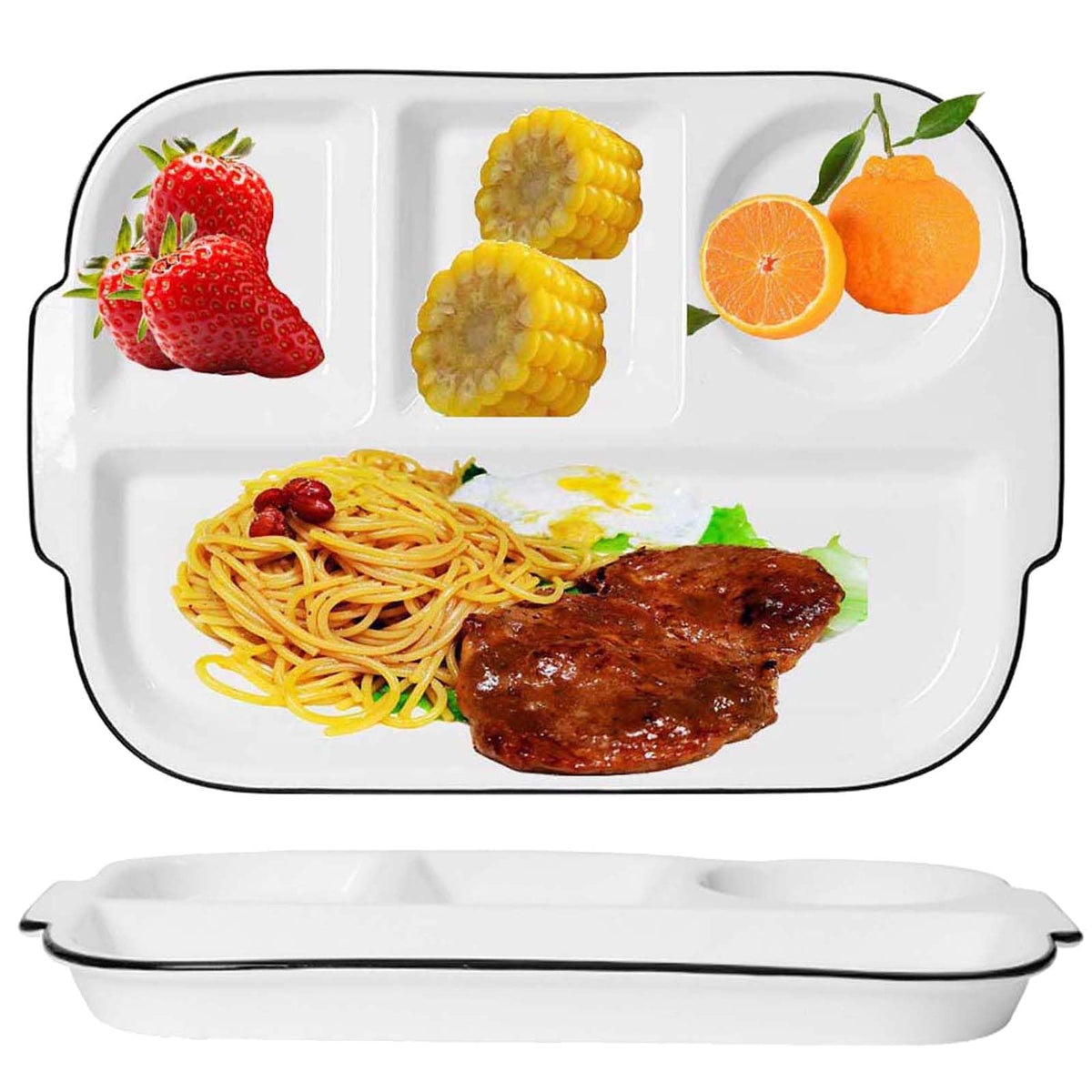 White Dinner Plates Set of 2, Ceramic Dining Plates 10 inch, Large Salad Plate, Porcelain Kitchen Plate for Pizza, Steak, Microwave and Dishwasher Safe