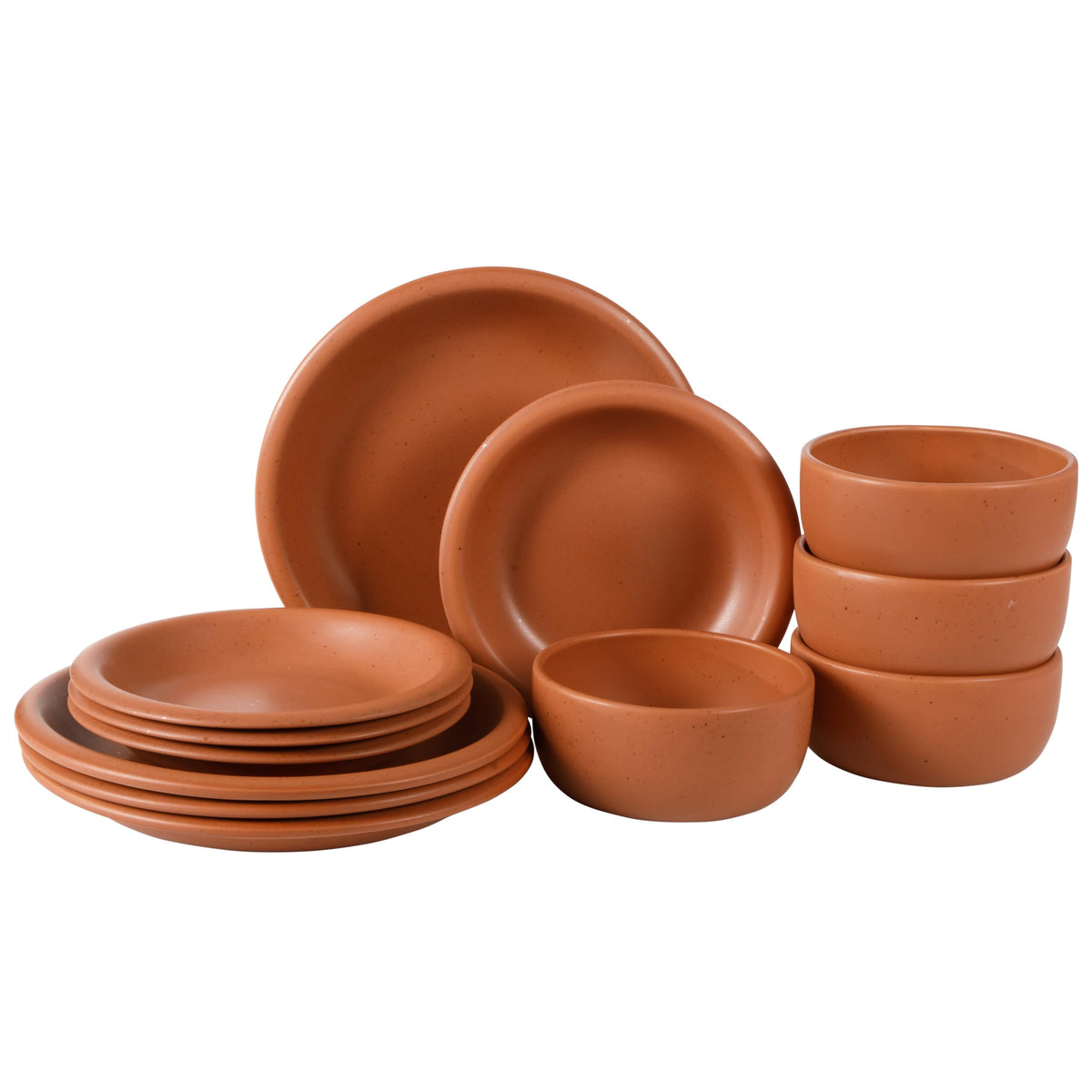 Bloomhouse - Two Time Oprah's Favorite Things Winner - Corsica Clay 4-Piece Mug Set – Burnt Apricot Terracotta Stoneware Coffee & Tea Cups, Durable Ceramic Drinkware