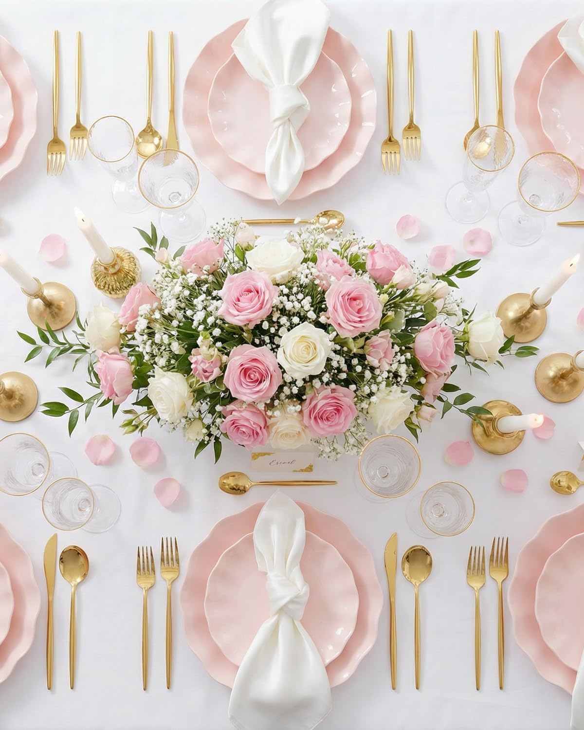 LIYH 24 Pcs Pink Plastic Plates for Party, Reusable, Scalloped, 12 Guests