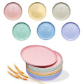 SHECIPIN 12 PACK 6 Inches Lightweight Mini Wheat Straw Plates,Reusable Plate Set Dishwasher & Microwave Safe,Unbreakable Deep Dinner Plates, Plastic Plates Reusable,They are easy to clean BPA free
