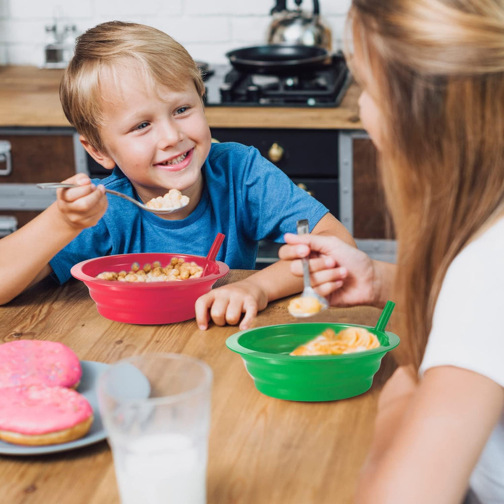20 Oz Cereal Bowls with Built-In Straws (6-Pack) for Kids & Toddlers