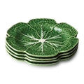 Le Jardin Green Cabbage Plates - Dinner, SET OF FOUR -11" Sculpted Green Stoneware Leaf Plates – Seasonal Garden-Inspired Tableware for Spring & Summer Dining and Entertaining