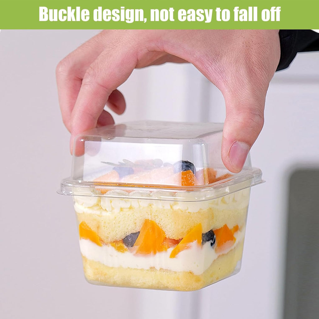 25Pcs 8oz Clear Dessert Cup with Lids and Spoons,Plastic Yogurt Parfait Cup