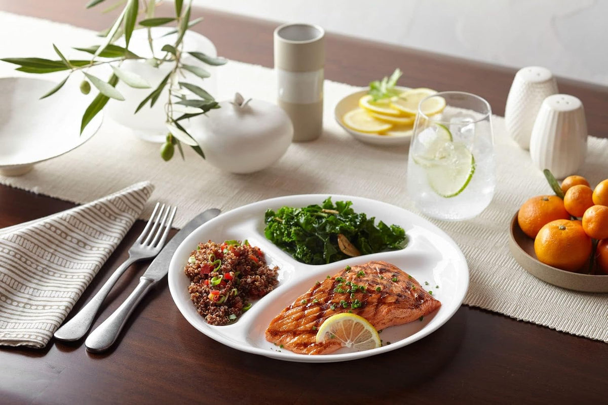 Corelle Livingware Divided Plate, 10-1/4-Inch, Winter Frost White