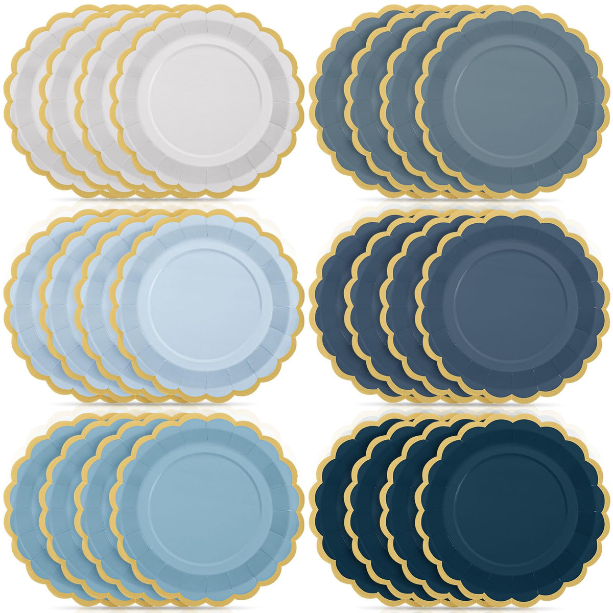 48 Pcs Fall Paper Plates 9 Inch Scalloped Paper Plates