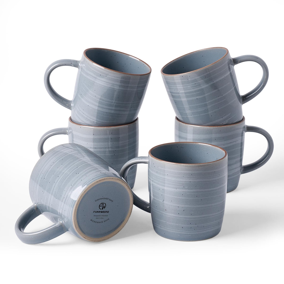 famiware Milkyway Coffee Mugs of 4, 13 oz Mug Set, Ceramic Cup with Handle
