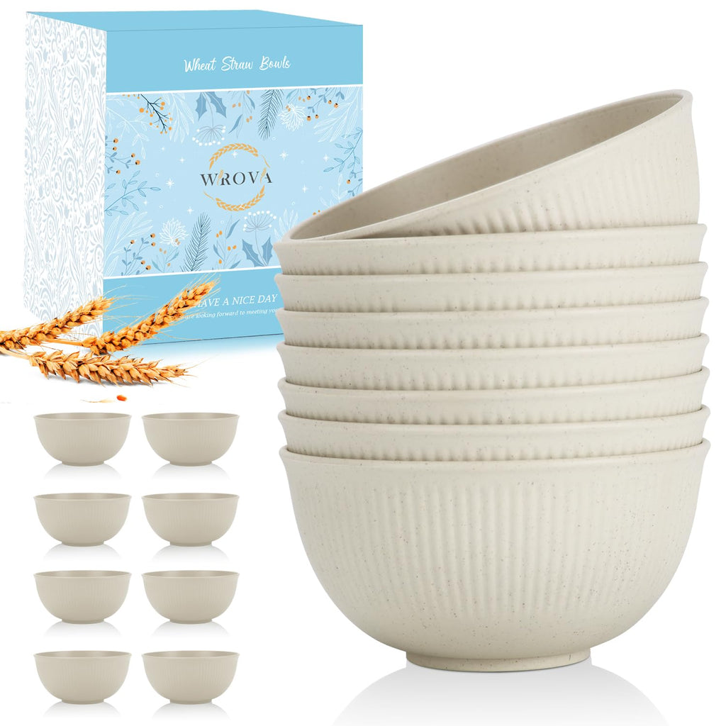 Wrova Wheat Straw Cereal Bowls Set, Soup Bowls Microwave Safe for Kid 26 OZ