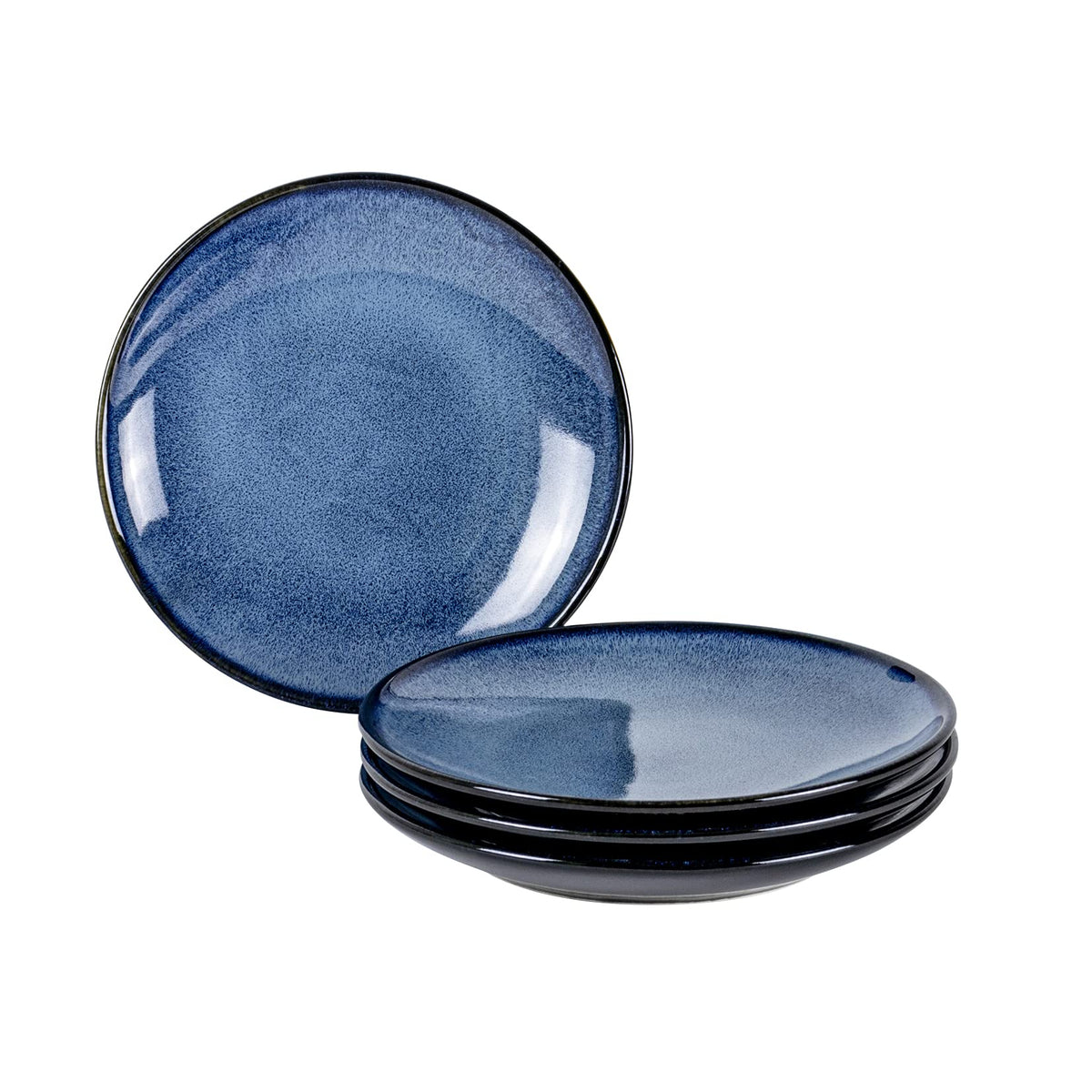 UNICASA Ceramic Dinner Plates Set of 4, Porcelain 10.25 Inch Pasta Plate Set, Reactive Glaze Serving Dishes for Steak, Salad, Pizza, Dishwasher & Microwave Safe (Blue)
