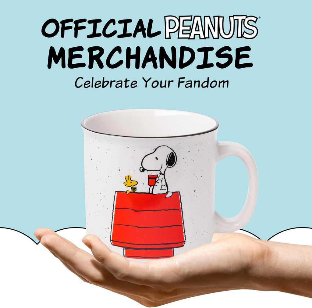 Silver Buffalo Peanuts Snoopy and Woodstock, Ceramic Camper Mug, 20oz