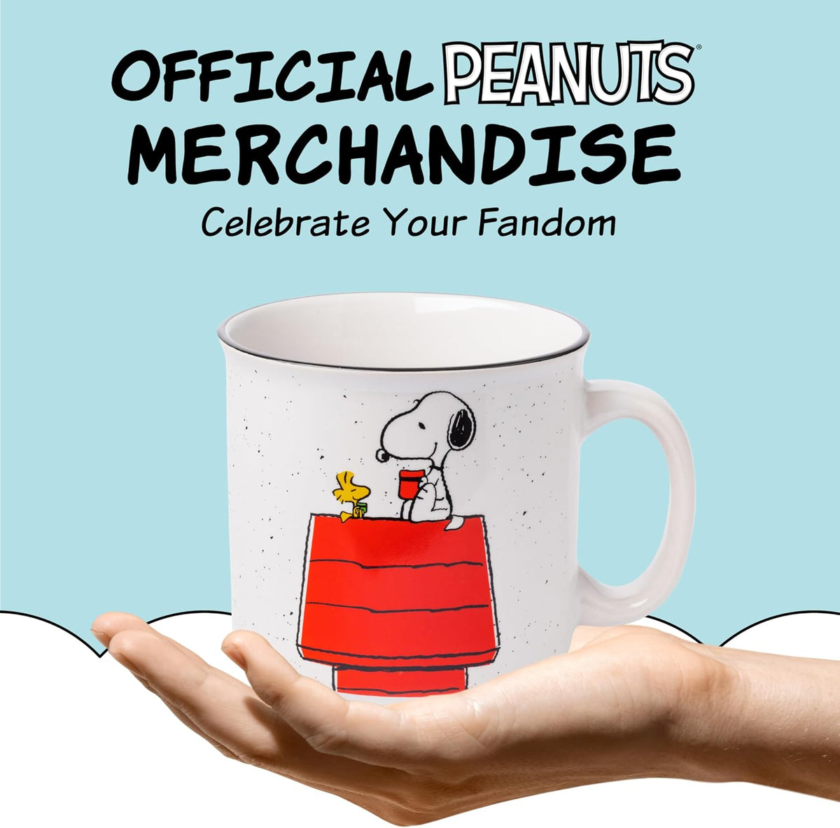 Silver Buffalo Peanuts Snoopy and Woodstock, Ceramic Camper Mug, 20oz