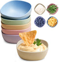 Hlukana 6 Pack Wheat Straw Soy Sauce Dishes, 4.5 OZ Small Dessert Bowls, Unbreakable Dipping Bowl, Pinch Bowls Set, Dipping Sauce Cups, Mini Prep Bowls, Dip Bowls for Side Dish, Ketchup, Soy, BBQ