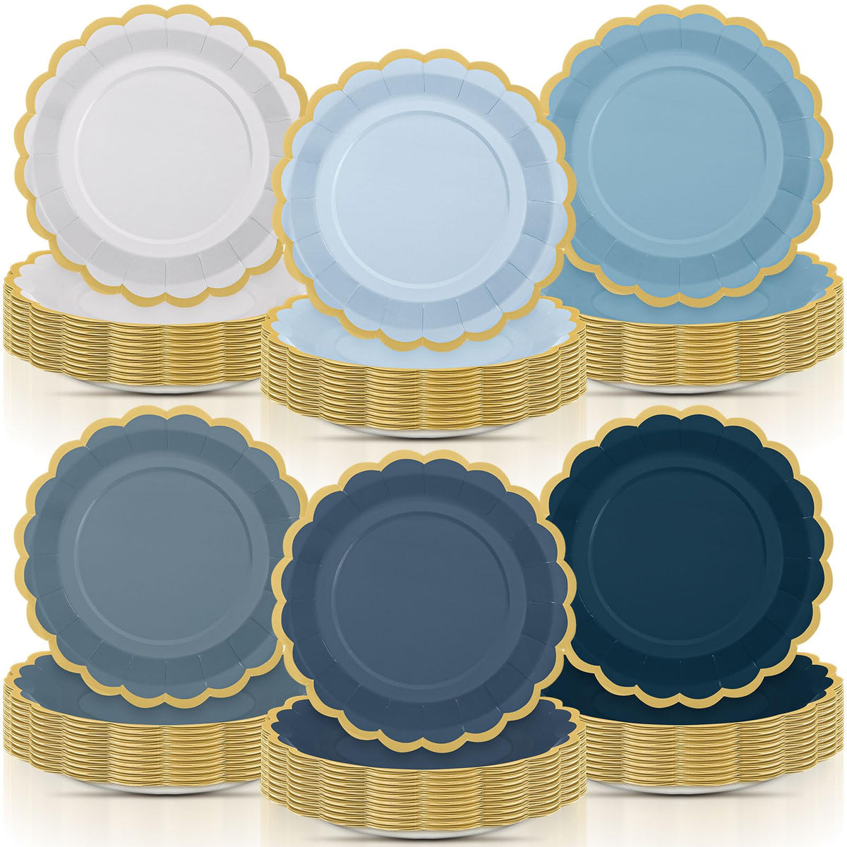 48 Pcs Fall Paper Plates 9 Inch Scalloped Paper Plates