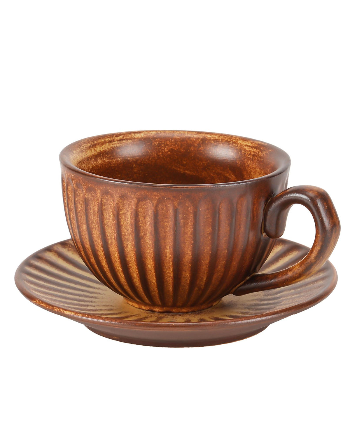 Vintage Design 11 oz Ceramic Latte Art Cappuccino Barista Cup with Saucer,Porcelain Vintage Embossed Tea Cup for Espresso,Coffee Bar, Brunch,Home Kitchen,Cups Are Microwave and Dishwasher Safe