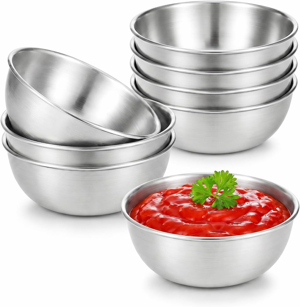 tifanso 8PCS Small Stainless Steel Dipping Bowls for Sauce & Condiments