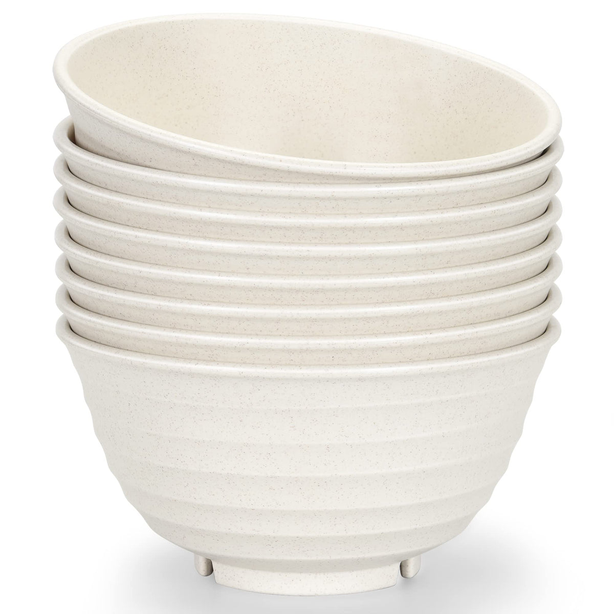 【NOT CERAMIC】60 Oz Big Salad Bowl Soup Bowl , Large Bowls for Eating Microwave and Dishwasher Safe BPA-Free Eco-Friendly Deep Cereal Bowls for Cereal, Salad, Ramen,Soup, Mixing [Set of 8]