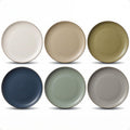 Ceramic Dinner Plates Set of 6, 10.25 Inch, Stoneware, 6 Beautiful Colors