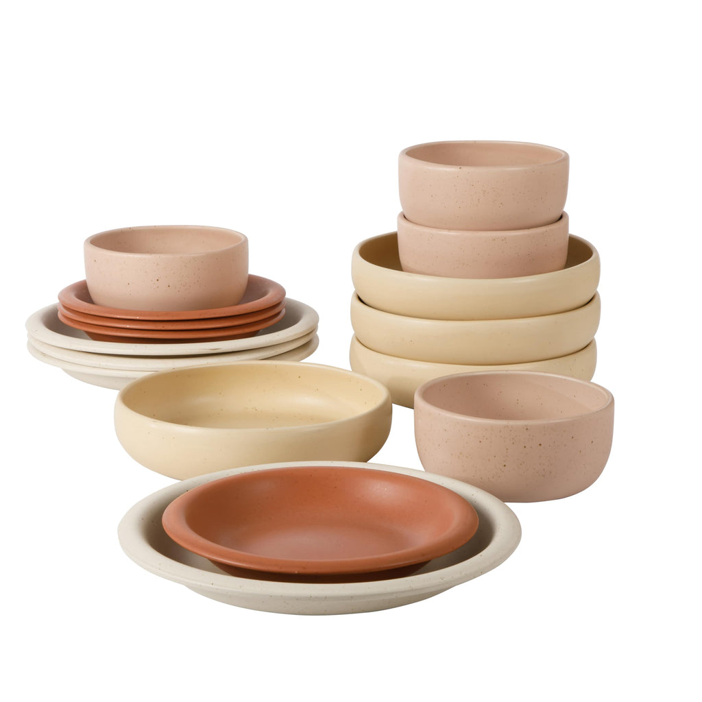 Bloomhouse - Two Time Oprah's Favorite Things Winner - Corsica Clay 4-Piece Mug Set – Burnt Apricot Terracotta Stoneware Coffee & Tea Cups, Durable Ceramic Drinkware