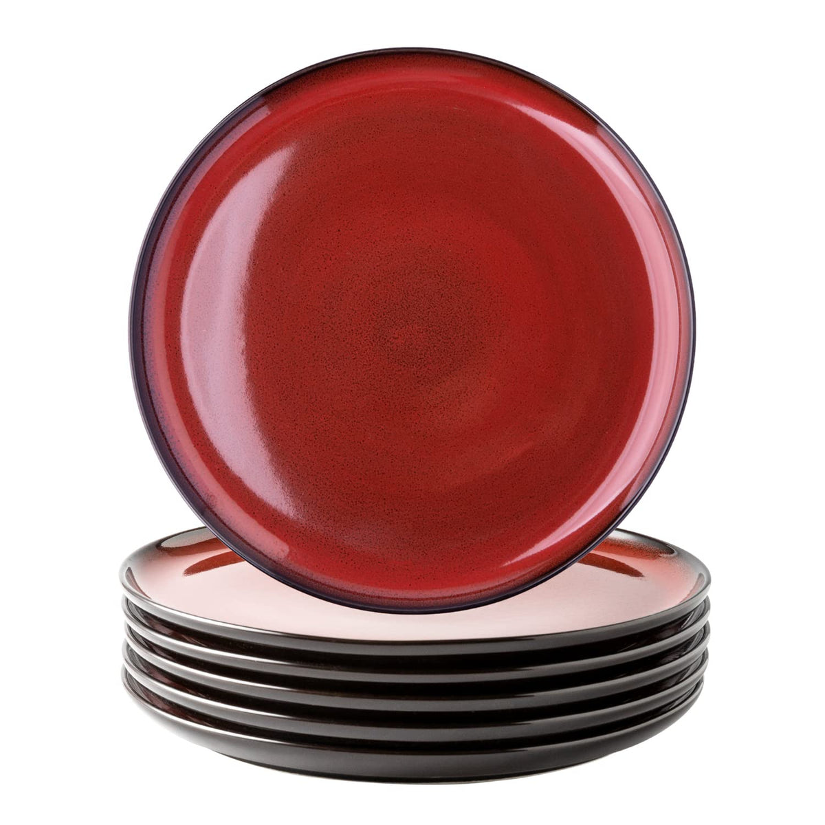 LERATIO Ceramic Plate Set of 6,8.5 Inch Reactive Glaze Salad Plates