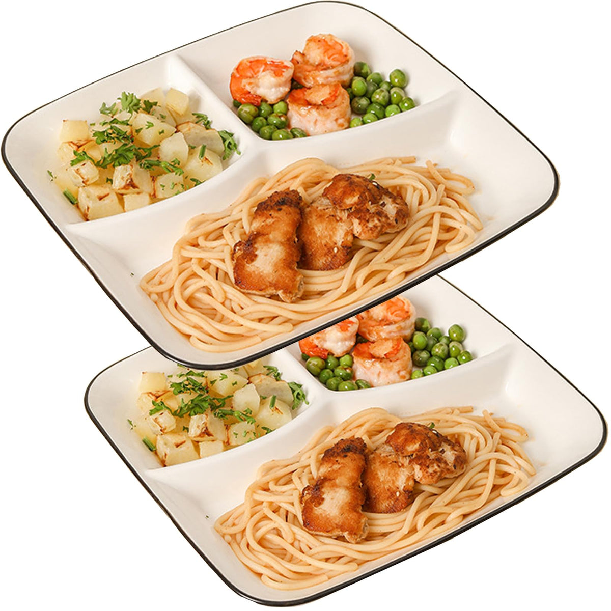 White Dinner Plates Set of 2, Ceramic Dining Plates 10 inch, Large Salad Plate, Porcelain Kitchen Plate for Pizza, Steak, Microwave and Dishwasher Safe