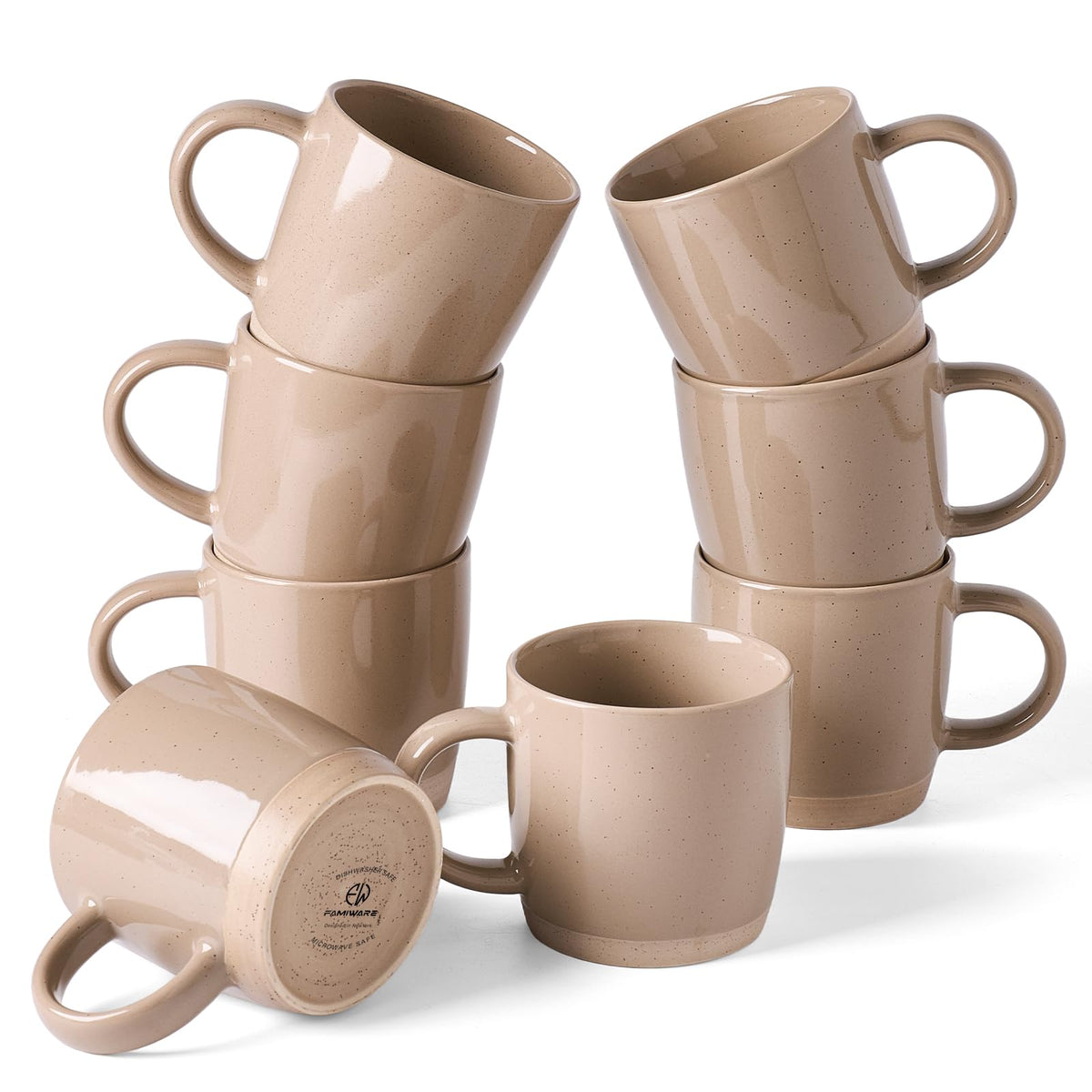 famiware Milkyway Coffee Mugs of 4, 13 oz Mug Set, Ceramic Cup with Handle