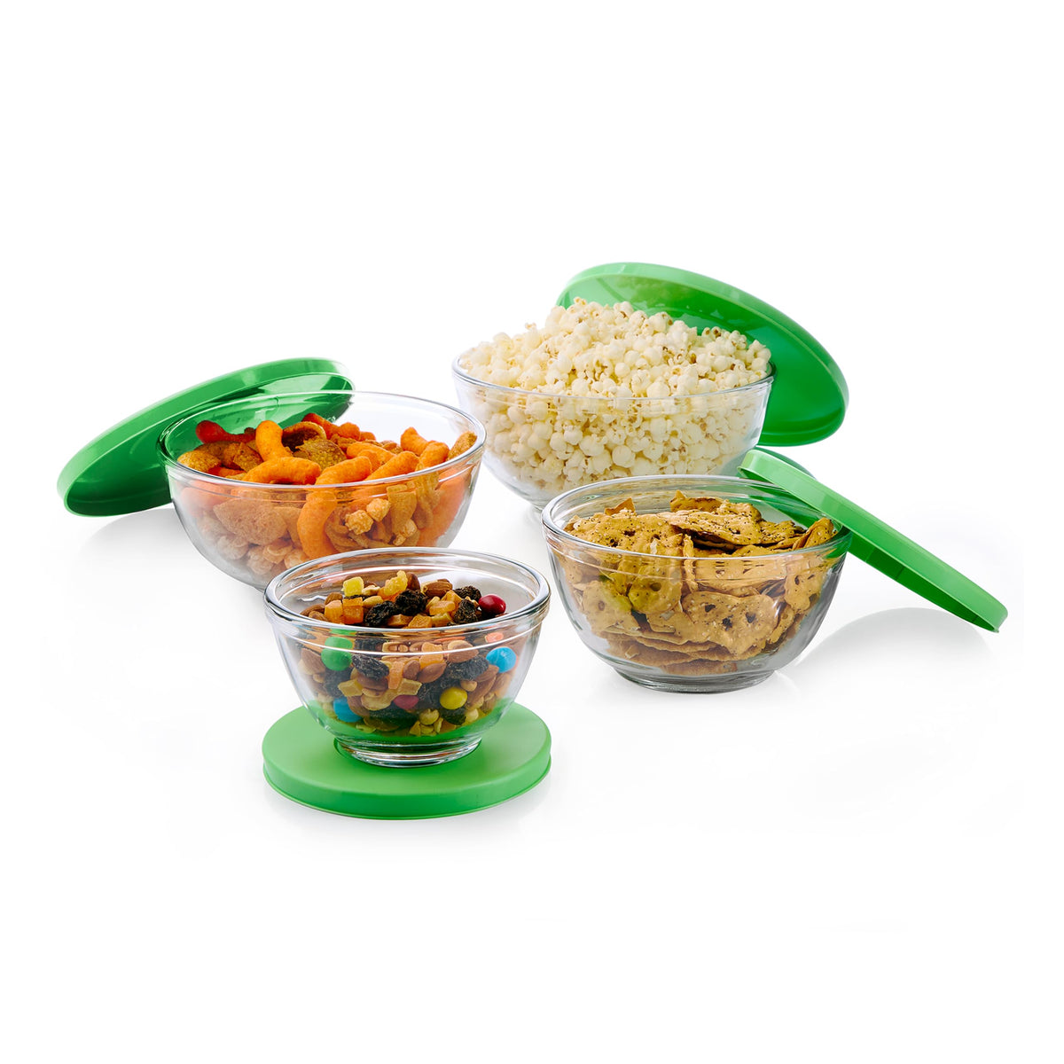 Libbey Small Glass Bowls with Lids Set of 8, Food Storage Prep Containers