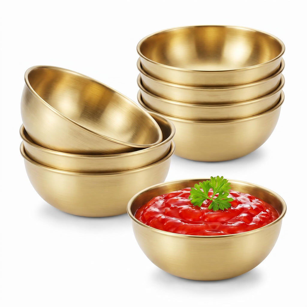 tifanso 8PCS Small Stainless Steel Dipping Bowls for Sauce & Condiments