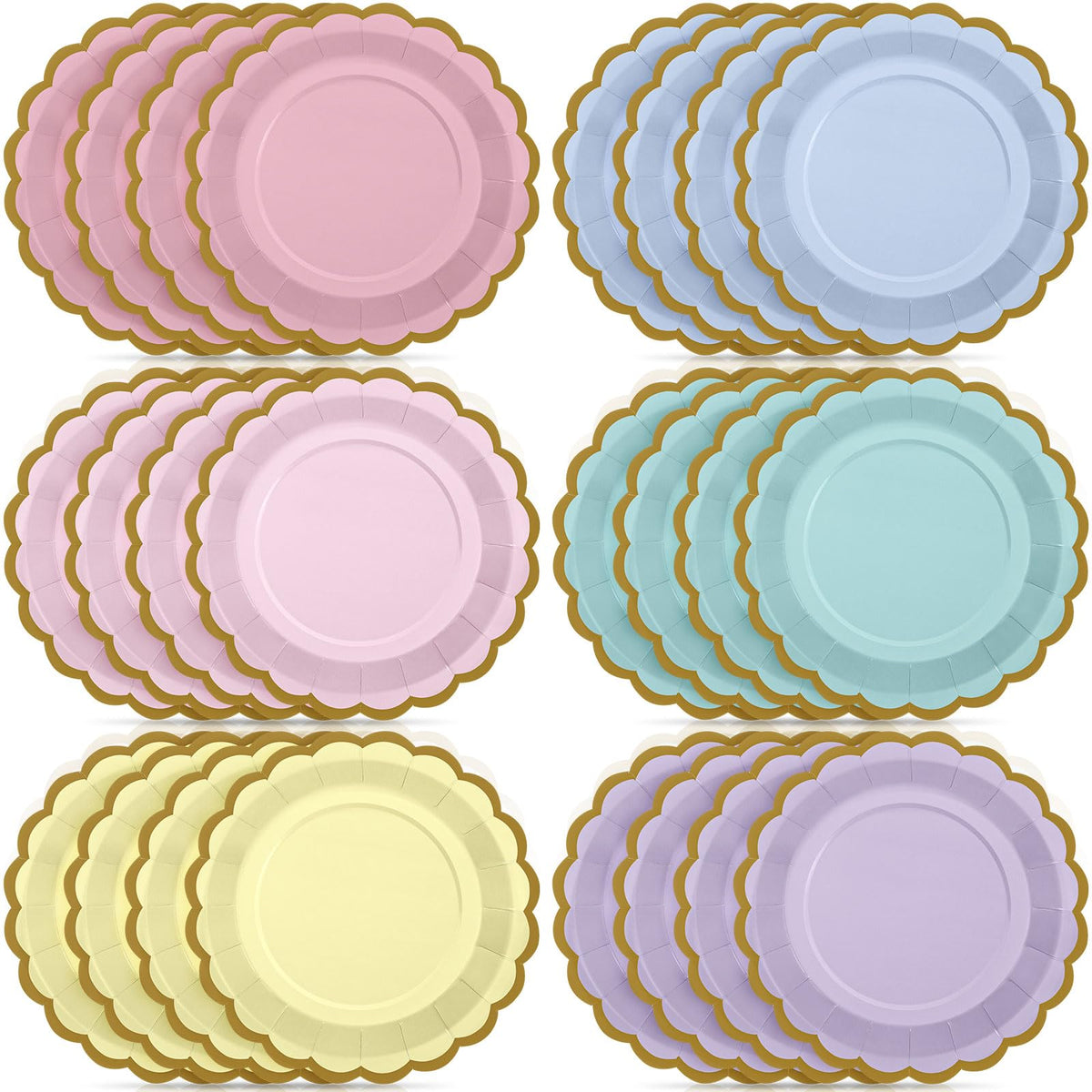 48 Pcs Fall Paper Plates 9 Inch Scalloped Paper Plates
