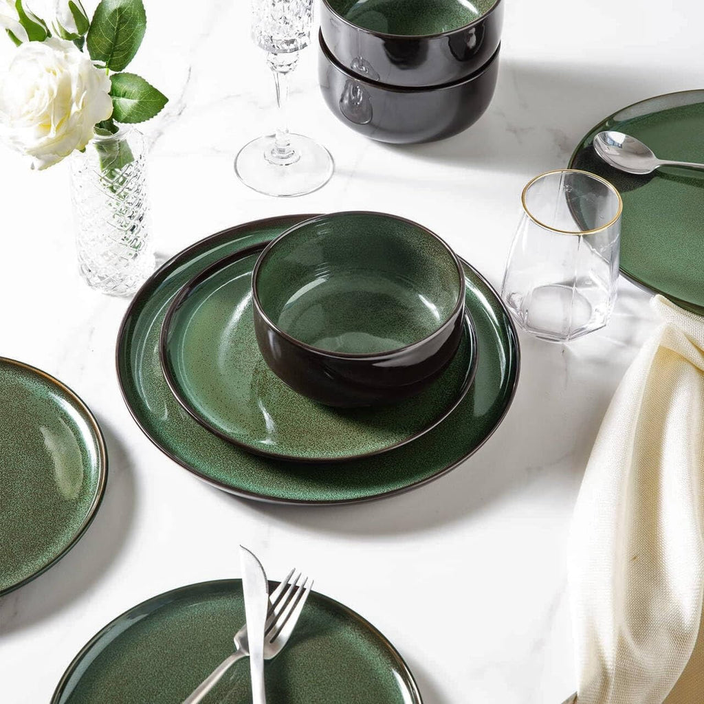 LERATIO Ceramic Plate Set of 6,8.5 Inch Reactive Glaze Salad Plates