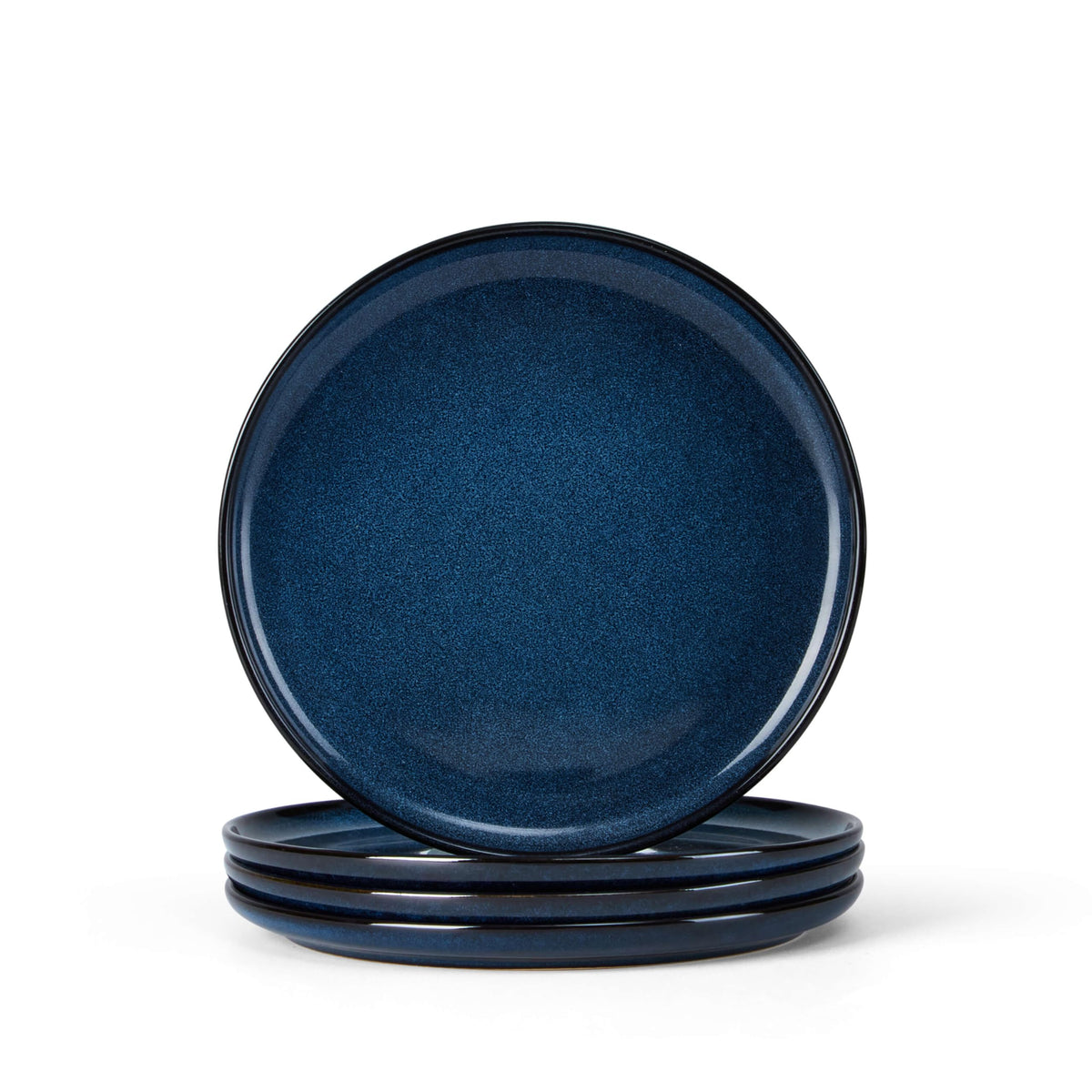 Herogo 4-Piece 10.43" Ceramic Stoneware Dinner Plates Set, Matte Black