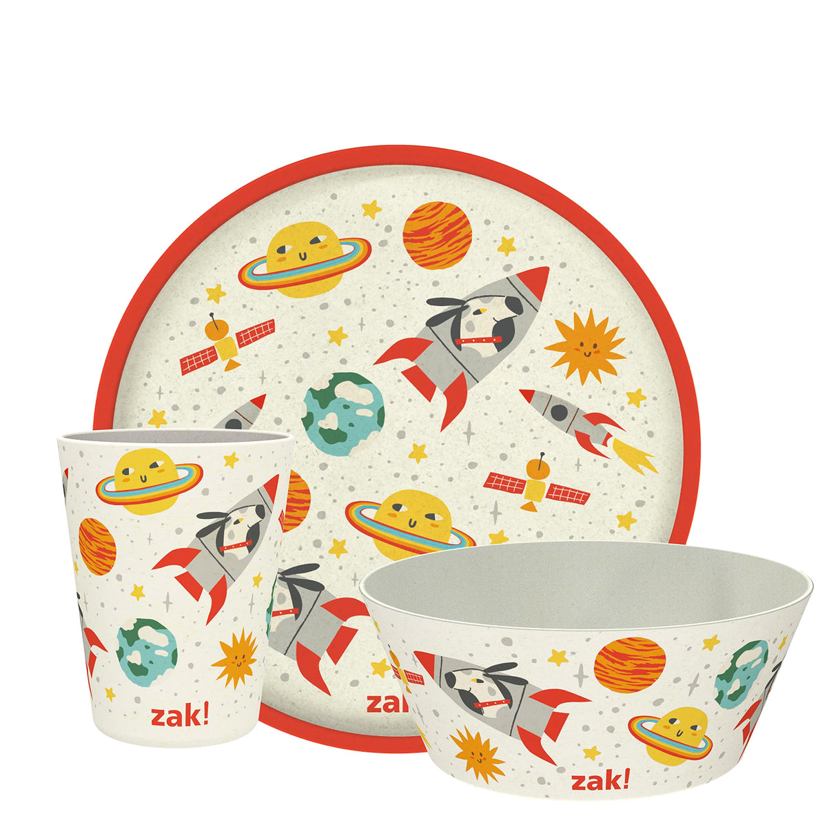 Zak Designs Marvel Spider-Man Dinnerware Set for Kids Includes 8" Plate, 6" Bowl, and 10oz Tumbler, Durable and Sustainable Melamine Bamboo Material (3-Piece Set, Spidey and His Amazing Friends)