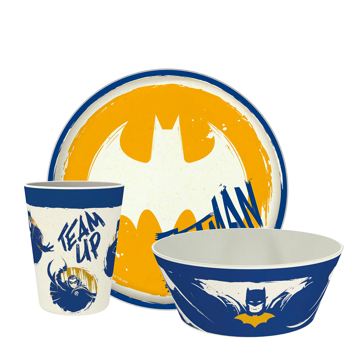 Zak Designs Marvel Spider-Man Dinnerware Set for Kids Includes 8" Plate, 6" Bowl, and 10oz Tumbler, Durable and Sustainable Melamine Bamboo Material (3-Piece Set, Spidey and His Amazing Friends)