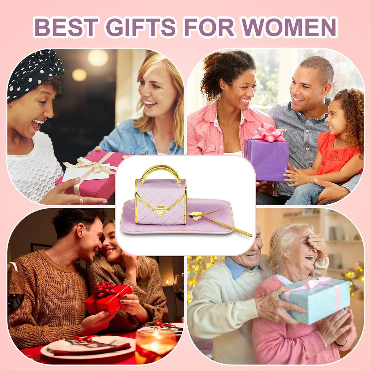 Zubebe 1 Set Coffee Mug Elegant Handbag Shaped Cup,Purple