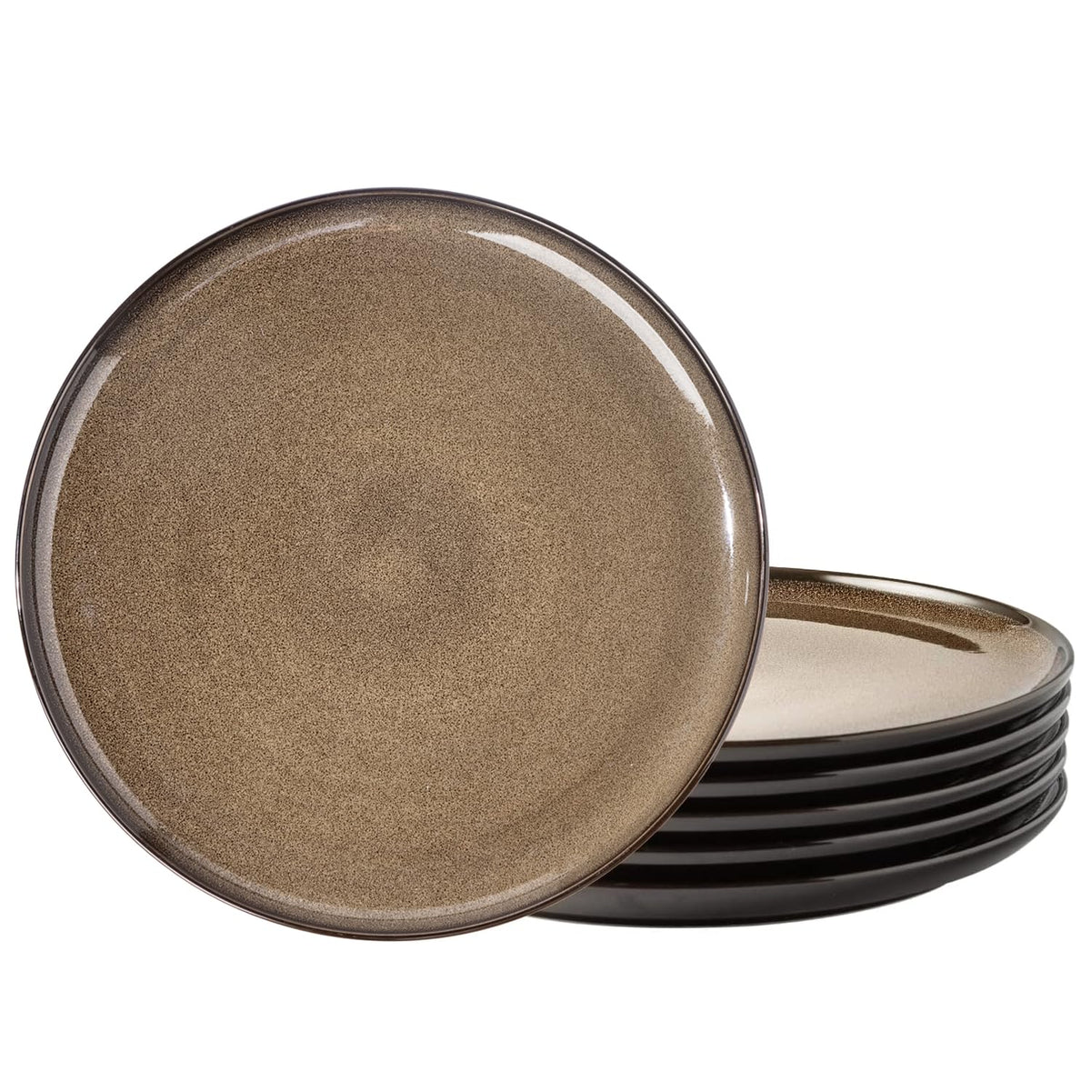 LERATIO Ceramic Plate Set of 6,8.5 Inch Reactive Glaze Salad Plates