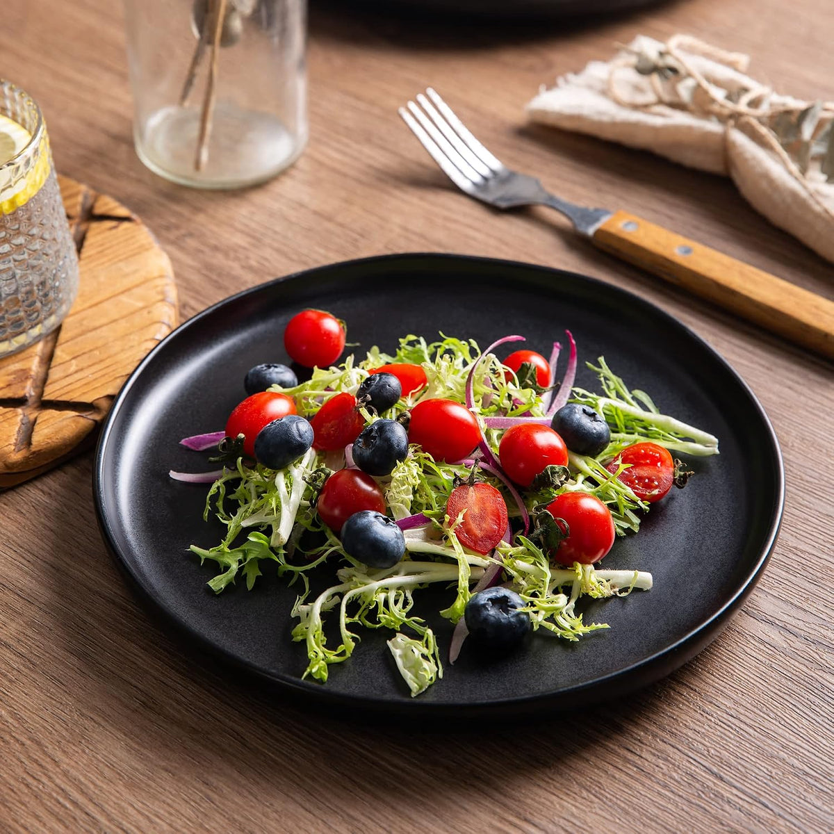 AmorArc Ceramic Dinner Plates Set of 6, 10.25 Inch Stoneware Dishes Set
