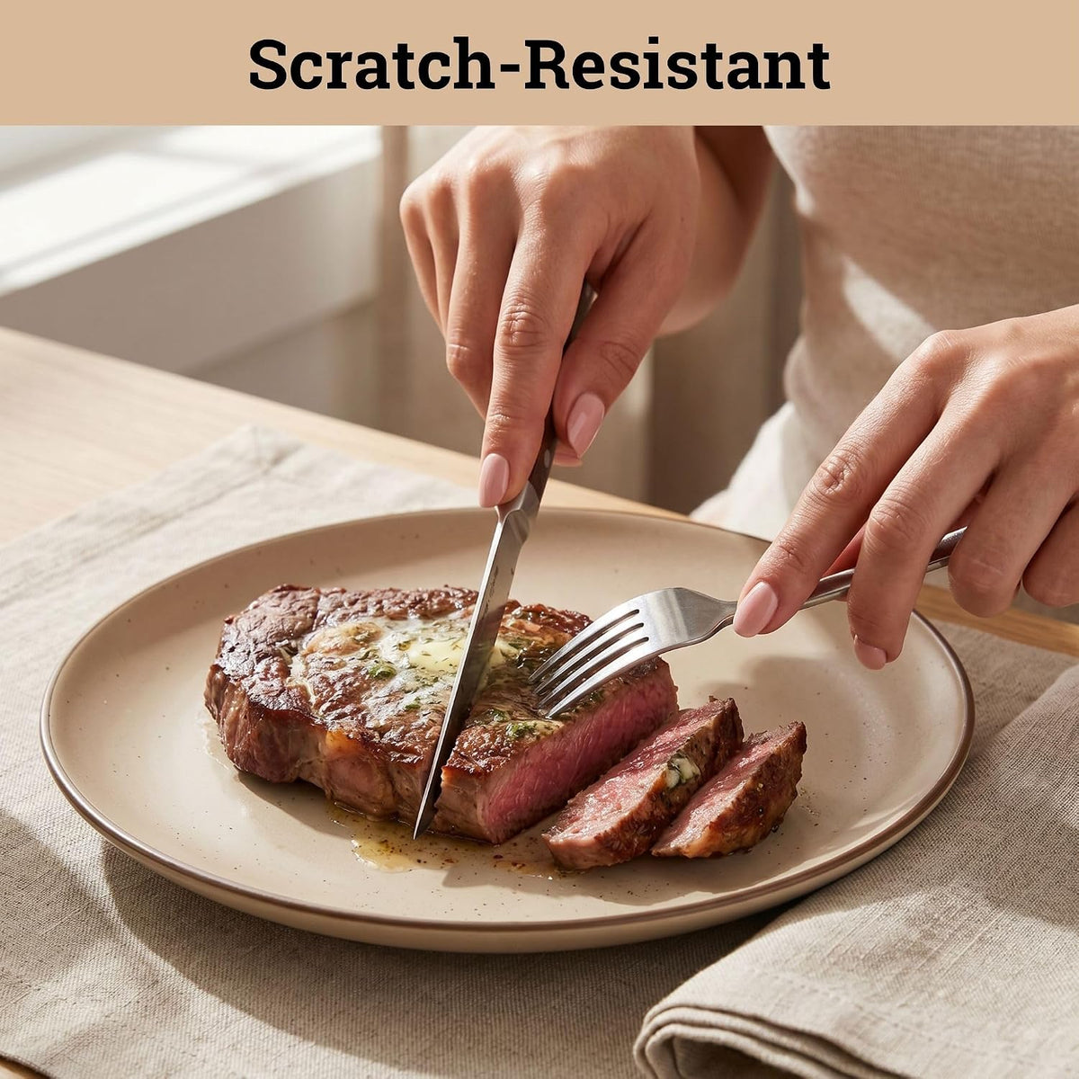 Ceramic Dinner Plates Set of 6, 10.25 Inch, Stoneware, 6 Beautiful Colors