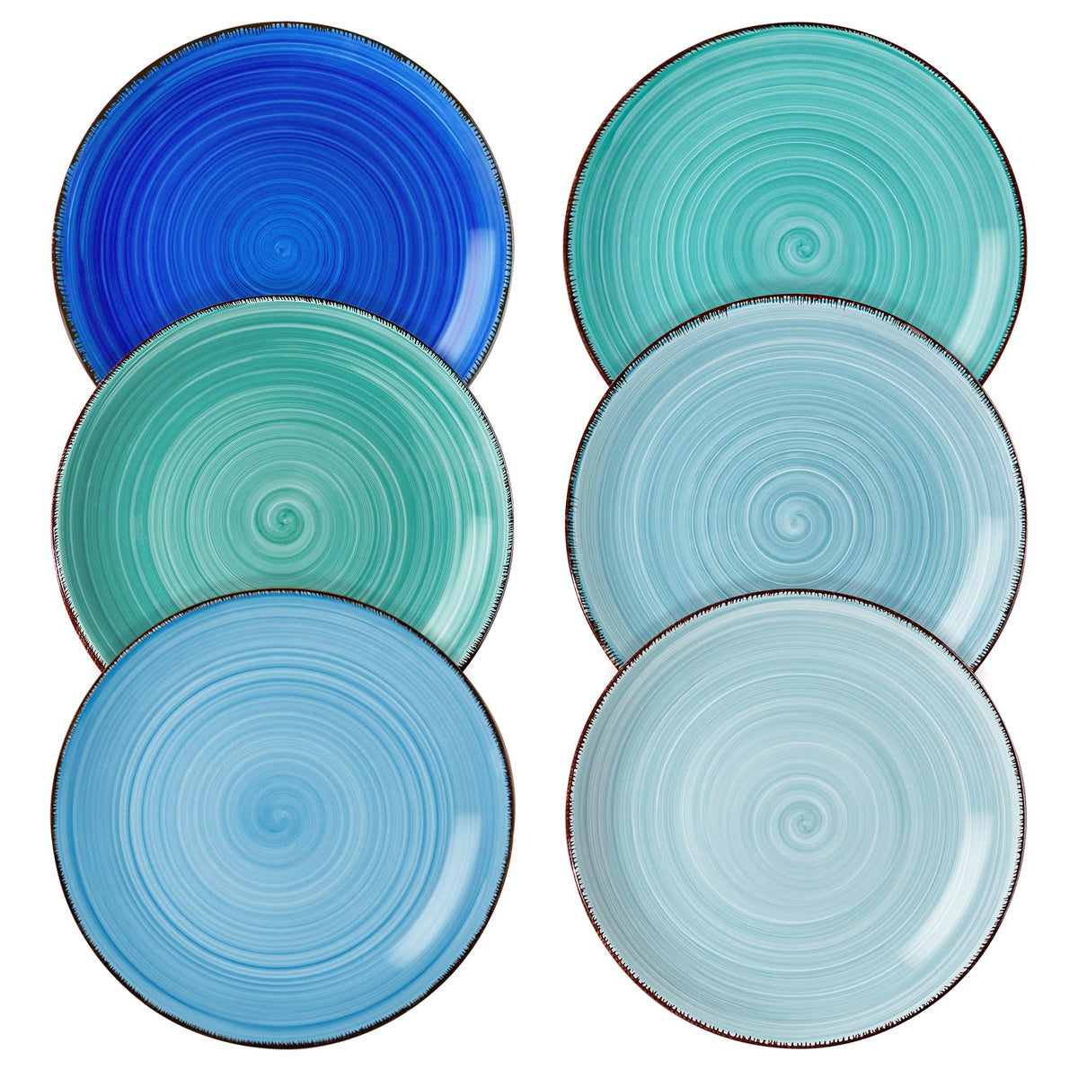 vancasso Bonita Muticolor Salad Plate Set of 6, 7.5 Inch Ceramic Dessert Plate, Dishwasher and Microwave Safe
