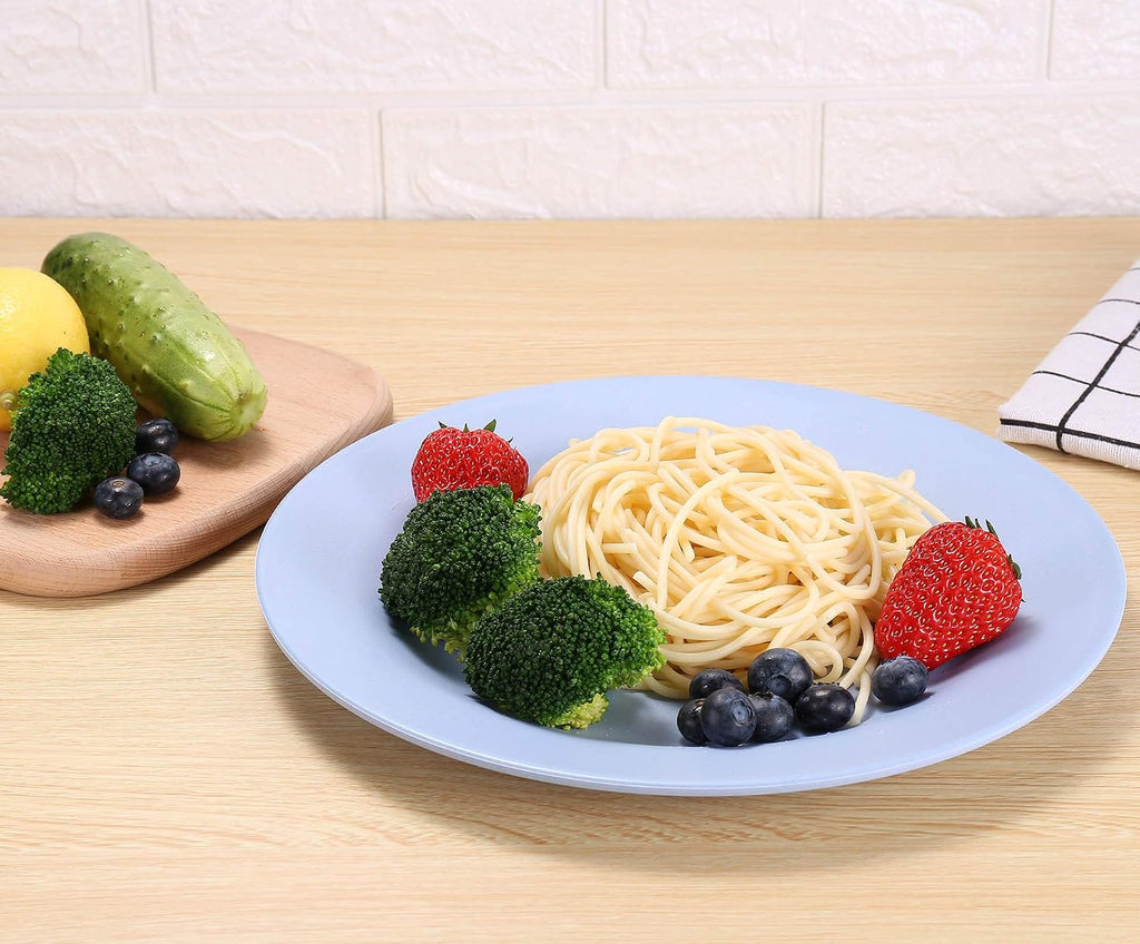 11inch/5pcs Wheat Straw Plates - Reusable & Unbreakable Plate - Dishwasher & Microwave Safe - Perfect for Dinner Dishes - Healthy, Lightweight, BPA Free & Eco-Friendly (5 colors)