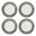 Lenox Gingham Pink Porcelain Valentine's Day Dinner Plate Set for 4