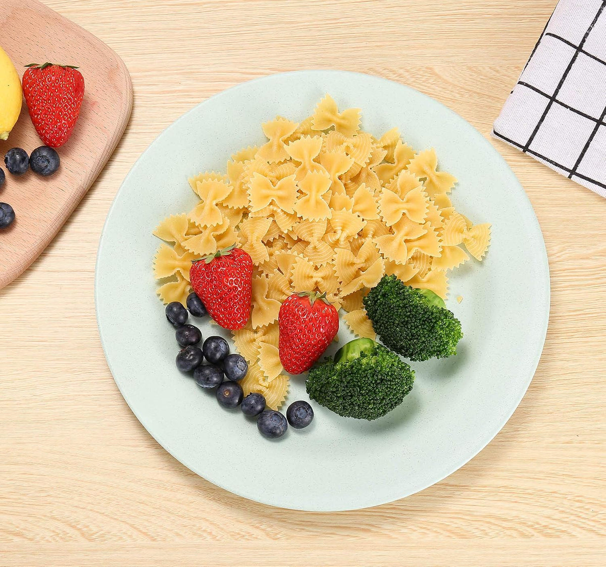 11inch/5pcs Wheat Straw Plates - Reusable & Unbreakable Plate - Dishwasher & Microwave Safe - Perfect for Dinner Dishes - Healthy, Lightweight, BPA Free & Eco-Friendly (5 colors)