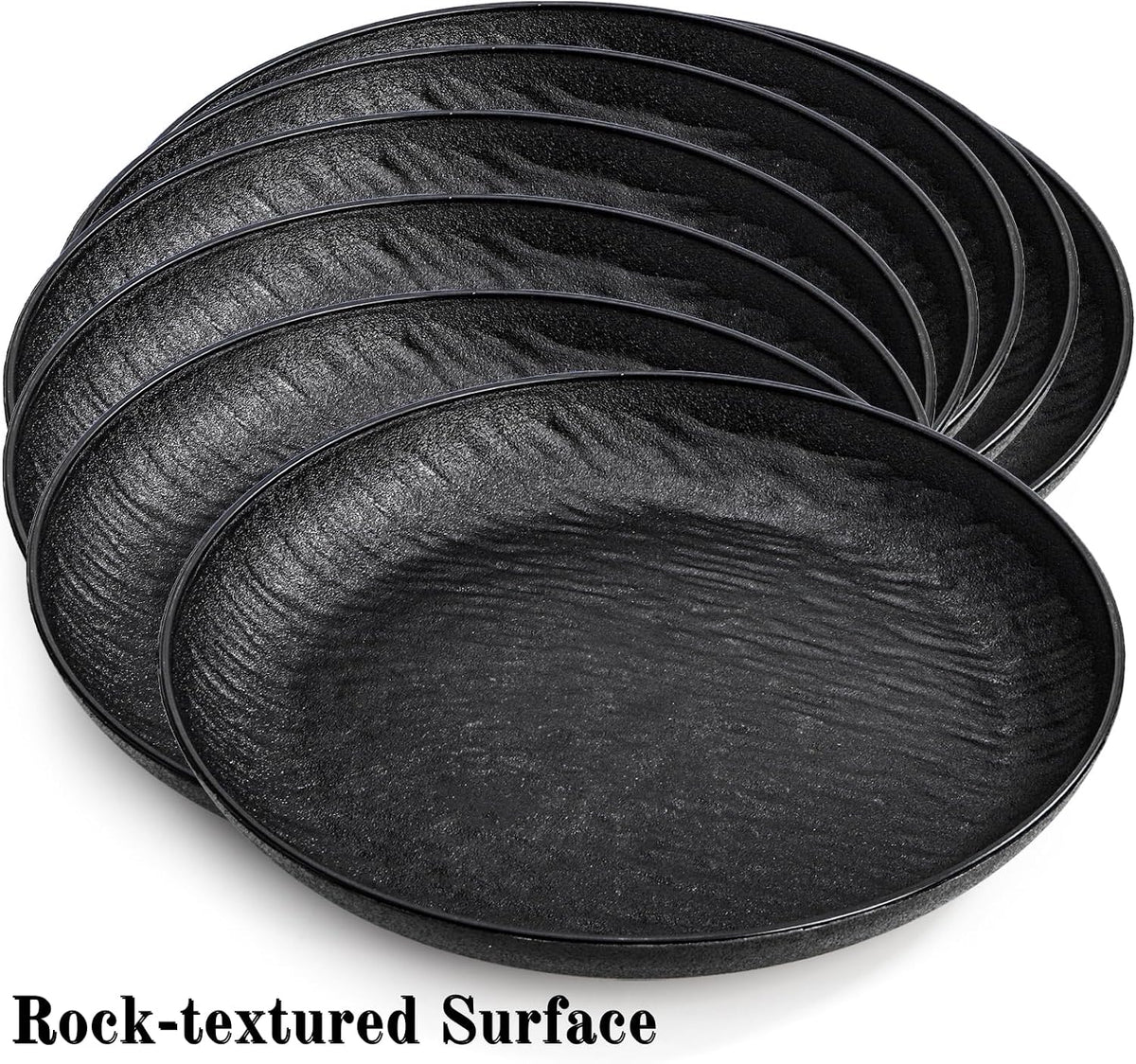 16 Pack Large Deep Plastic Plates, 9 Inch Unbreakable Dinner Plates