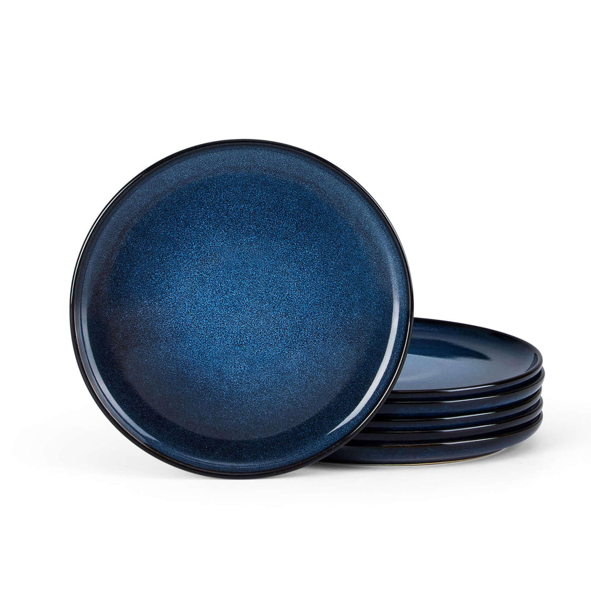 Herogo 4-Piece 10.43" Ceramic Stoneware Dinner Plates Set, Matte Black