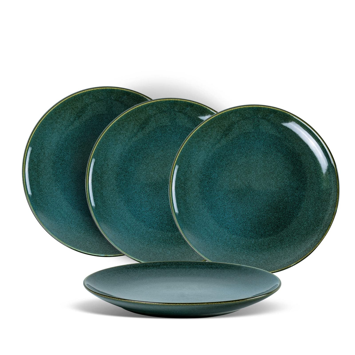UNICASA Ceramic Dinner Plates Set of 4, Porcelain 10.25 Inch Pasta Plate Set, Reactive Glaze Serving Dishes for Steak, Salad, Pizza, Dishwasher & Microwave Safe (Blue)