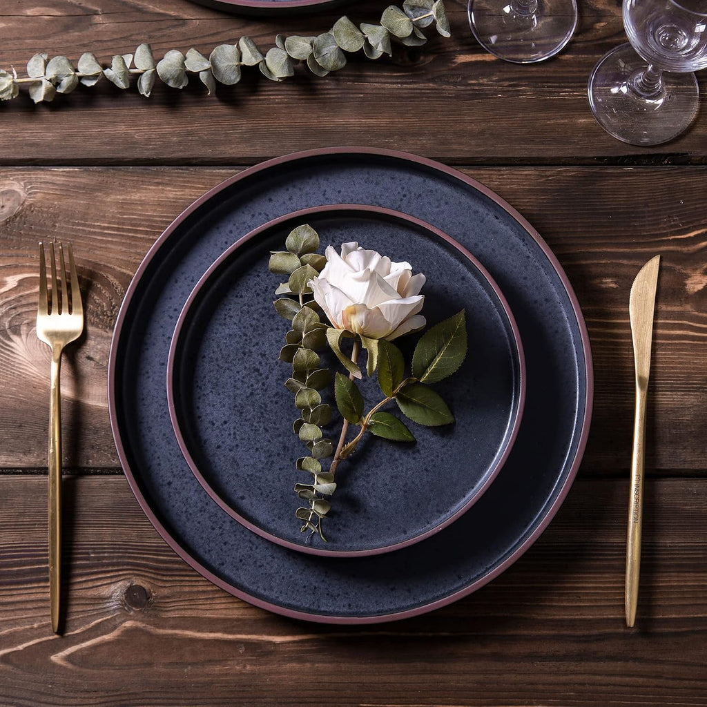 LERATIO Ceramic Dinner Plates Set of 6,10.25 inch Large ceramic plates