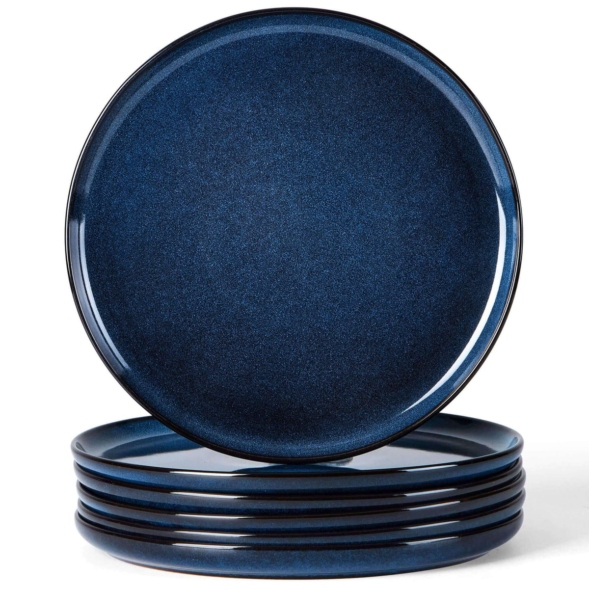 Herogo 4-Piece 10.43" Ceramic Stoneware Dinner Plates Set, Matte Black